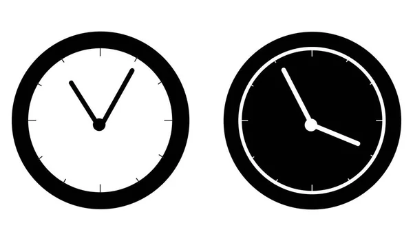 Vector Time Clock Ícones Set Clocks Ícone Coleção Design Conjunto — Vetor de Stock