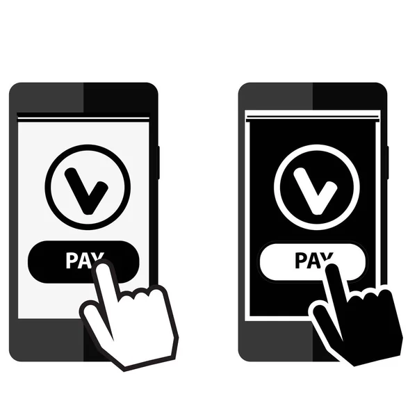 Pay Online Design Konzept Mit Smartphone Payment Headline Und Text — Stockvektor