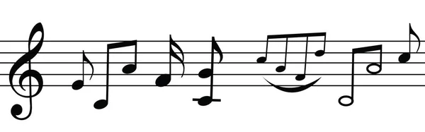 Ensemble Icônes Notes Musique Symbole Notes Musique Illustration Vectorielle — Image vectorielle