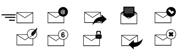 Conjunto Ícones Símbolo Email Vetor — Vetor de Stock