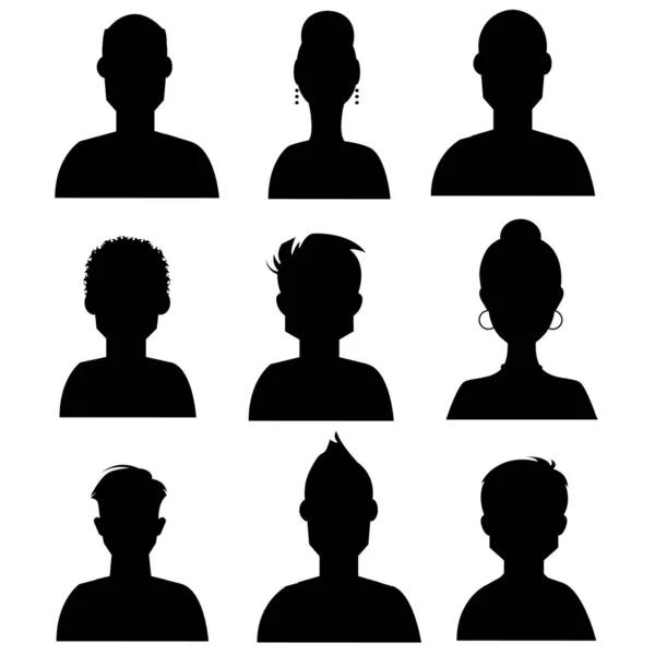 Vector Avatar Profile Icon Head Silhouette — Stock Vector