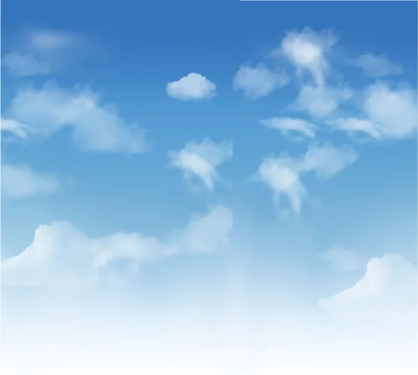 Witte Wolken Een Blauwe Lucht Luchtachtergrond Vector — Stockvector