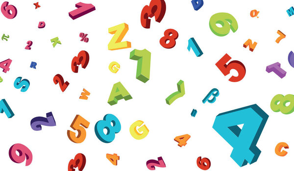 Красочный мультяшный алфавит для детей. Векторная образовательная коллекция букв и цифр
.