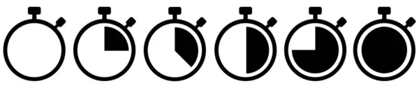 Set Icone Timer Icone Timer Cronometro Collezione Timer Conto Alla — Vettoriale Stock