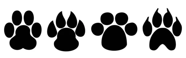 Paw Print Pootafdruk Van Hond Kat Dierlijke Pootafdrukken Geïsoleerd Witte — Stockvector