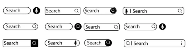 Conjunto Barra Búsqueda Barra Búsqueda Cajas Búsqueda Elementos Interfaz Web — Archivo Imágenes Vectoriales