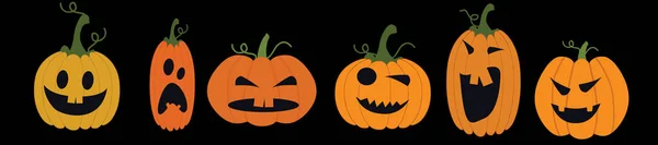 Ilustração Tema Grande Padrão Colorido Halloween Abóbora Laranja Sem Costura — Vetor de Stock