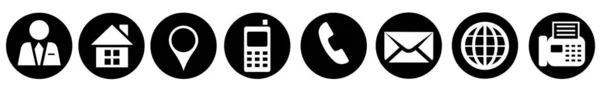 Neem Contact Met Ons Icon Set Telefoon Symbool Communicatie Website — Stockvector