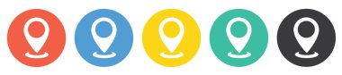 Vektör Web Konum Yönleri simgeleri farklı renklerdedir