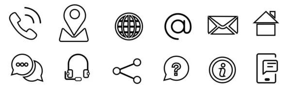 Contacteer Ons Pictogram Set Web Icoon Set Website Set Pictogram — Stockvector