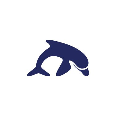 Soyut yunusların yaratıcı logo vektör çizimi. Minimalist, temiz, modern, zarif ve sevimli.