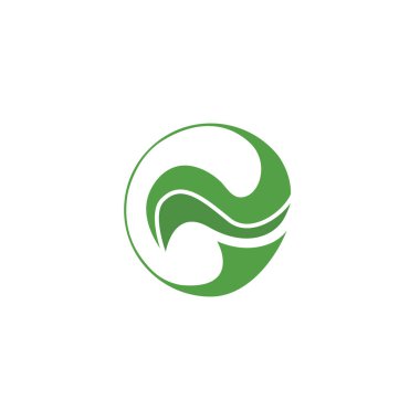 O Yaprak Logosu Harfi, O harfi yaprak kombinasyonu, Düz Vektör Logosu Tasarımı, vektör illüstrasyonu