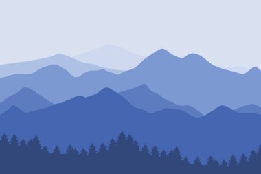 Manzaralı bir vektör duvar kağıdı, bir dağ sırası.