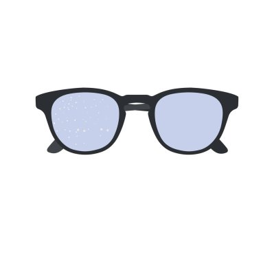 Bir objektifte toz parçacıkları, diğerinde ise antistatik kaplama karşılaştırması olan gözlük, işaretli ve çapraz sembollerle işaretlenmiş..