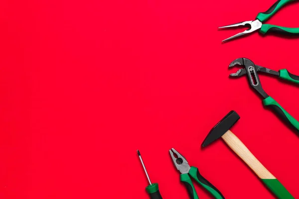 Conjunto Ferramentas Construção Verde Qualidade Para Reparar Carro Uma Casa — Fotografia de Stock