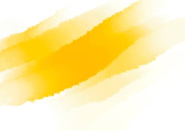 Beyaz arka planda sarı renkli fırça darbesi. Hiç kimse. Yumuşak bir ton. Güneşli alçı dokusu. Islak efekt.