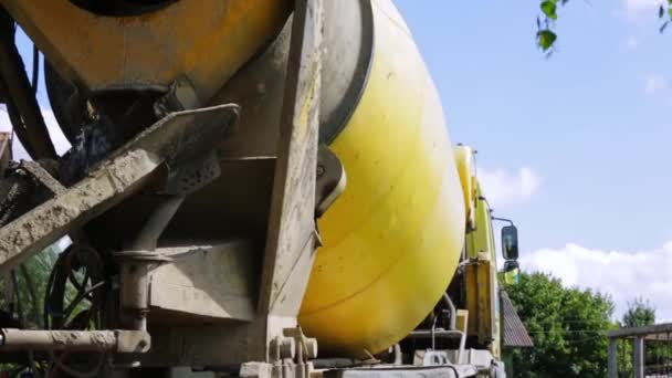 Concreto Mezclador Barril Primer Plano Vehículos Especiales Para Mezclar Cemento — Vídeo de stock