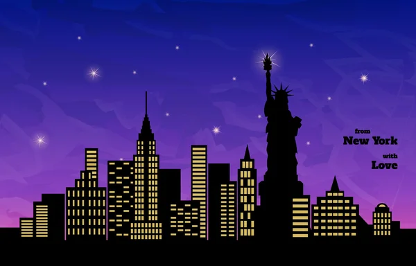 New York, noční — Stockový vektor