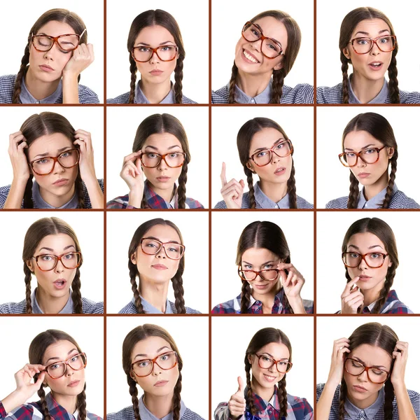 Different expression girl — Stock Photo, Image