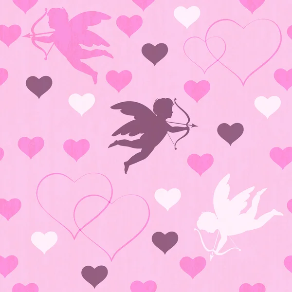 Cupidon rose sans couture — Image vectorielle