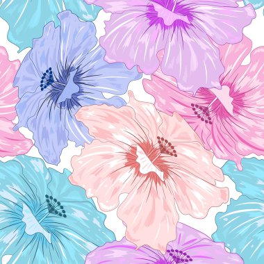 seamleess büyük fowers ile