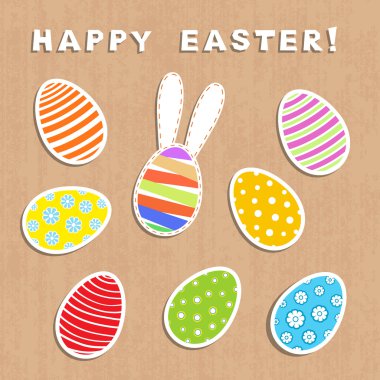 Paskalya tavşanı ve yumurta ile arka plan