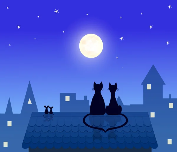 猫とマウス — ストックベクタ