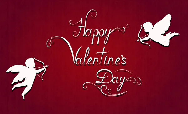 Carte de Saint Valentin avec Cupidon — Image vectorielle
