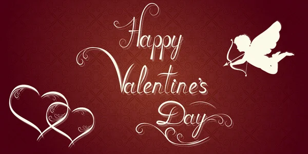 Carte de Saint Valentin avec Cupidon — Image vectorielle
