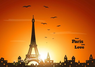 Paris günbatımı üzerinde