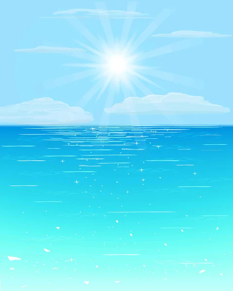 Mer et soleil — Image vectorielle