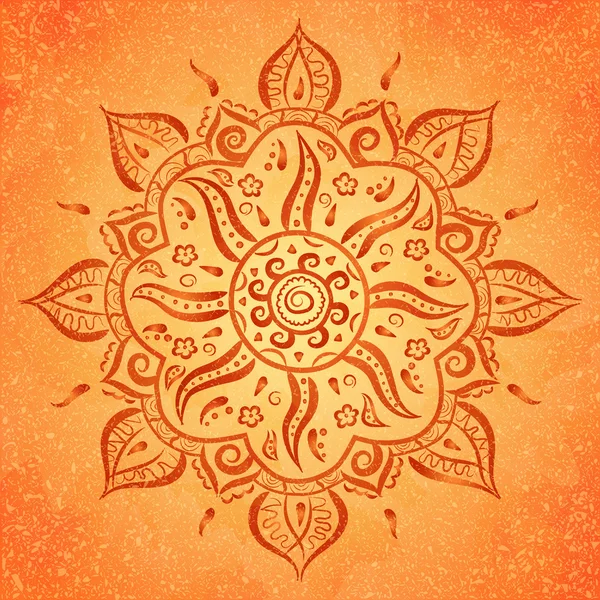 Indyjski ornament pomarańczowy — Wektor stockowy