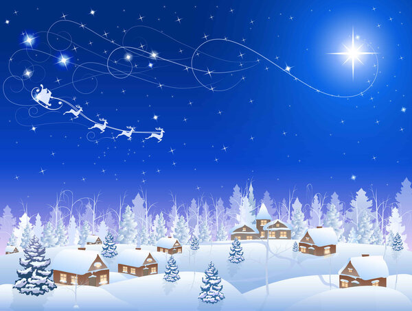 Christmas star and village