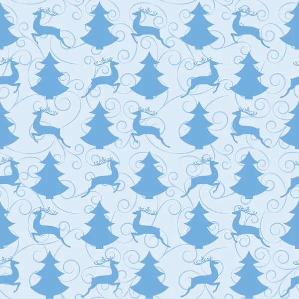Cerf d'hiver et papier peint arbre — Image vectorielle
