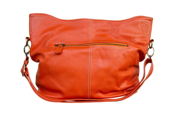 Oranžová kabelka kožená — Stock fotografie