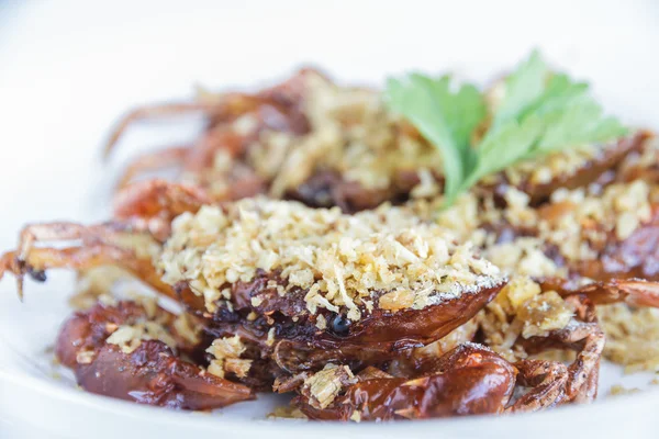 Soft shell crab fried with garlic — Stock Photo, Image