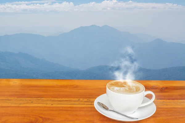 Koffie en Mountain — Stockfoto