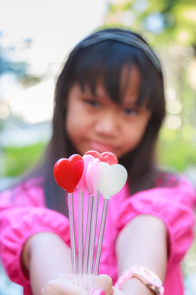 Flicka i Valentine — Stockfoto