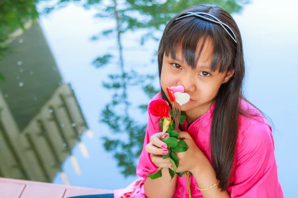 Meisje in Valentine — Stockfoto