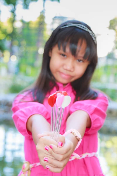 Meisje in Valentine — Stockfoto