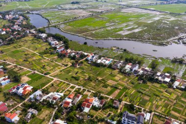Bahçedeki hava manzarası Hoi An, Vietnam yakınlarındaki Sebze