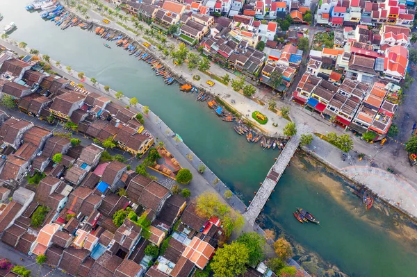 Letecký Pohled Hoi Starobylé Město Vietnamu — Stock fotografie