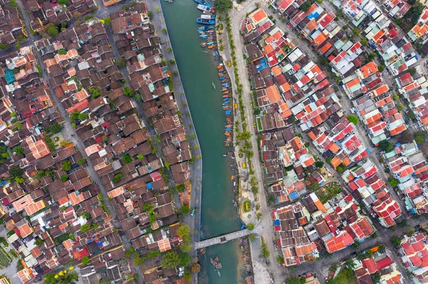 Letecký Pohled Hoi Starobylé Město Vietnamu — Stock fotografie