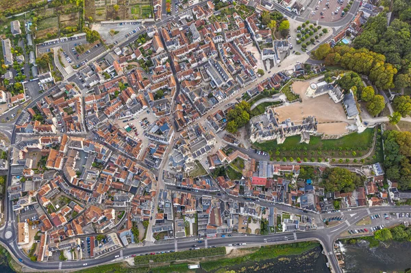 Aerial View Saint Aignan Sur Cher Old Castel River Cher — Stock Photo, Image