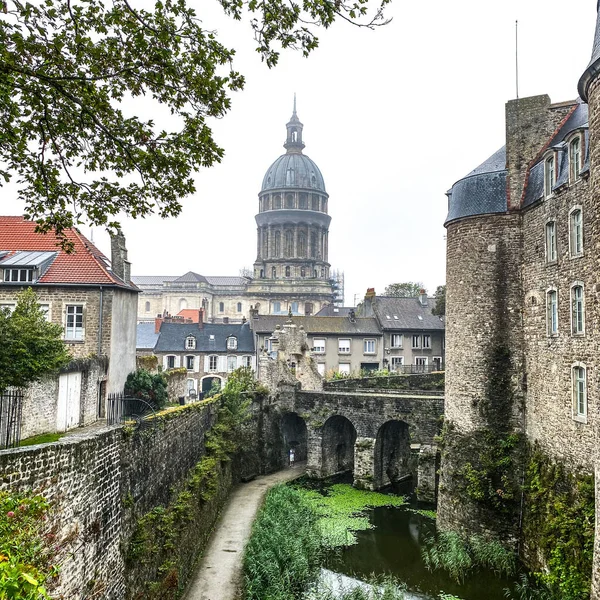 Bazilika Panny Marie Neposkvrněného Početí Opevněném Městě Boulogne Sur Mer — Stock fotografie