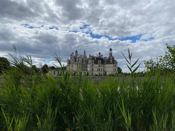 Molnig Utsikt Över Chateau Chambord Loiredalen Unesco Världsarv Frankrike Över — Stockfoto