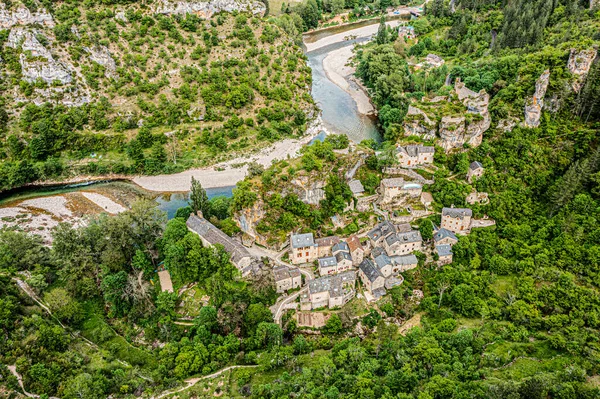 Castelbouc Χωριό Στα Φαράγγια Του Tarn Στη Γαλλία — Φωτογραφία Αρχείου