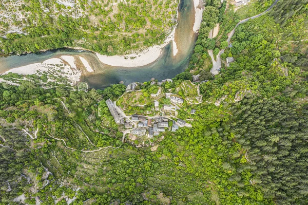 Malá Francouzská Vesnice Castelbouc Soutěsce Tarn Francii — Stock fotografie