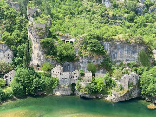 Pequena Aldeia Francesa Castelbouc Nas Gargantas Tarn França — Fotografia de Stock