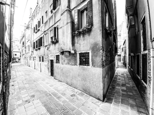 Black White Empty Venice Street Lock — Stock Photo, Image